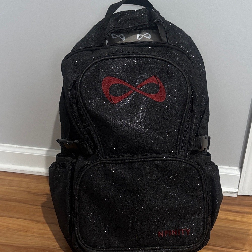 NFINITY Black Backpack with Red Accents